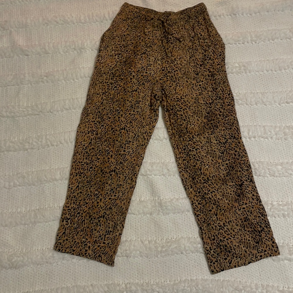 Vintage Norman McNaughton pants leopard print animal stretch women’s size 4P